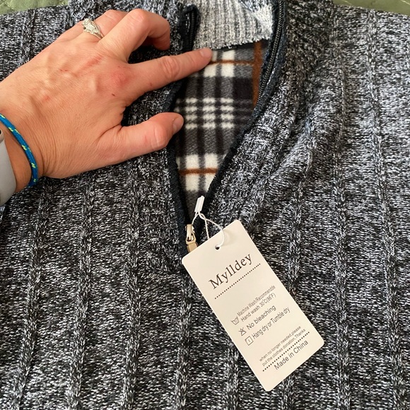 Mylldey Men’s Fleece-lined Sweater Sz L NWT - Picture 2 of 9